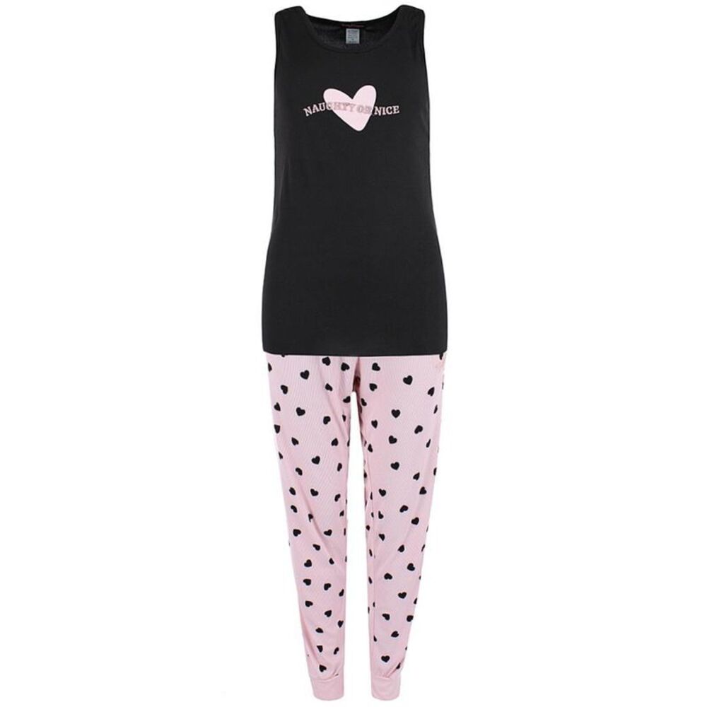 Grumpy & Gorgeous Women's Plus Size Naughty or Nice Heart Jogger Pajama Set